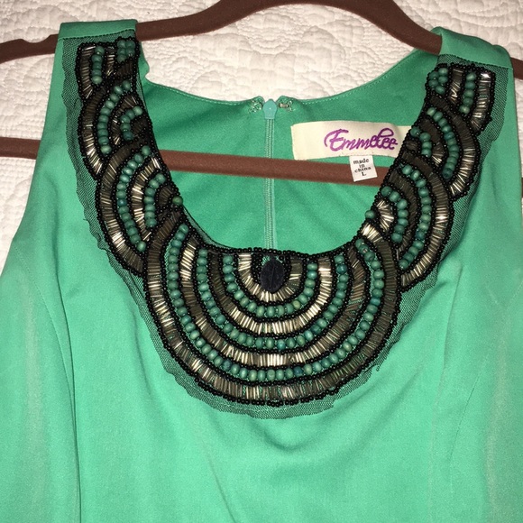 Racerback, embellished neckline cocktail dress - Picture 2 of 7